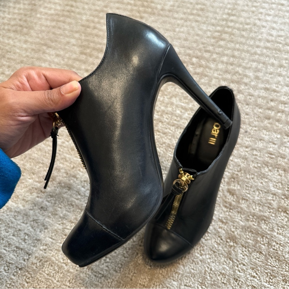 Bar III Womens Stiletto Heels Pumps Black Booties Size 6.5 Carine Zip Leather - Picture 7 of 14